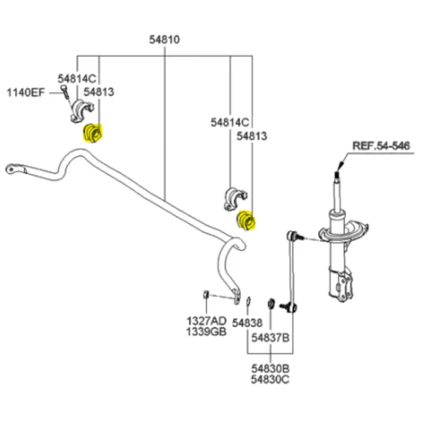 Buje de barra estabilizadora delanteros para hyundai accent 2006 2011 1.6 g4ed - Buje De Barra Estabilizadora Delanteros | ClickRepuestos